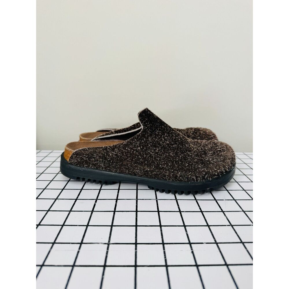 Betula by Birkenstock Amsterdam Wool Felt Clog Brown EU39 Womens 8 Hairy Suede